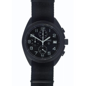 MWC Military Pilots Chronograph in Non Reflective Black PVD Finish with Sapphire Crystal CHR21/PVD/HY