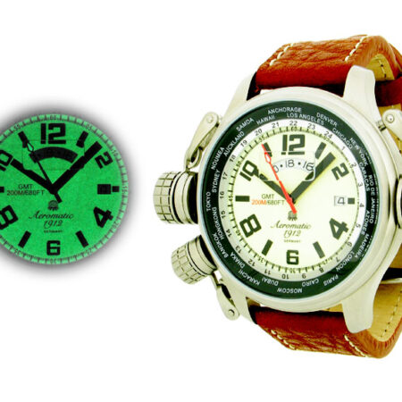 Aeromatic Classic Automatic Luminous Pilot-Defender Watch with crown protection system A1284