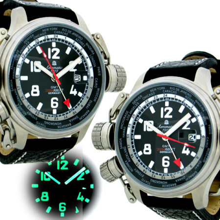 Aeromatic A1300 XXL-Pilot DEFENDER "World-Tour" GMT Watch