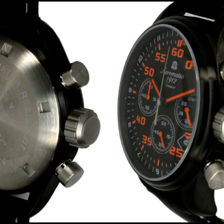 Aeromatic A1325 XXL-Pilot DEFENDER "World-Tour" Chronograph (black) Watch