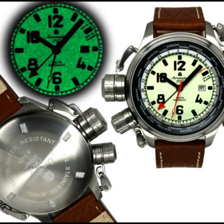 Aeromatic A1326 XXL-Pilot "World-Tour" Alarm Watch