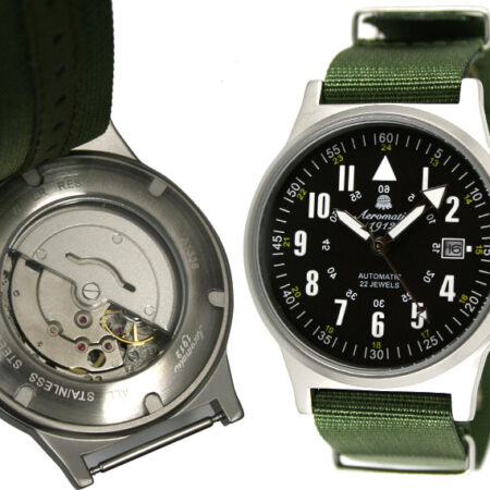 Aeromatic A1336 Automatic German WWII Sextant modified Rocketpionier Watch