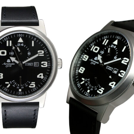 Aeromatic A1348 XL Retro-Design Pilot 24H + Powerreserve Indicator Watch