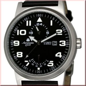 Aeromatic A1348 XL Retro-Design Pilot 24H + Powerreserve Indicator Watch