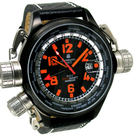 Aeromatic A1356 XXL-Pilot Defender "World-Tour" GMT (black) Watch