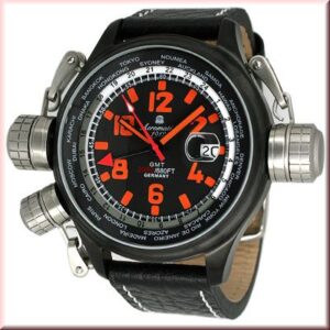 Aeromatic A1356 XXL-Pilot Defender "World-Tour" GMT (black) Watch