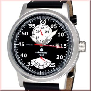 Aeromatic A1358 XL Retro-Design Pilot 24H + Powerreserve Indicator Watch