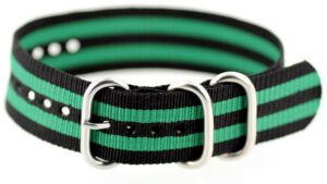 18mm Green and Black Zulu Pattern NATO Strap