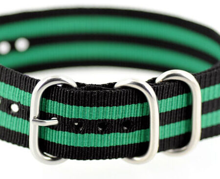 18mm Green and Black Zulu Pattern NATO Strap