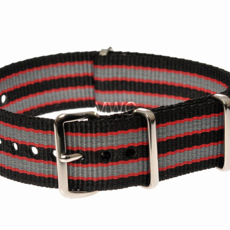 20mm Black, Red and Grey NATO Strap