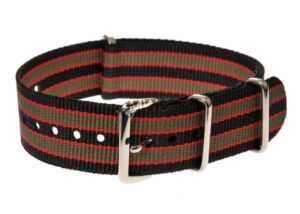 20mm Black, Red and Olive Green NATO Strap