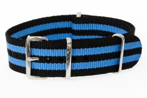 18mm Black and Blue NATO Strap