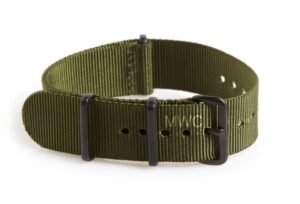 18mm Olive NATO Strap with Black PVD fittings