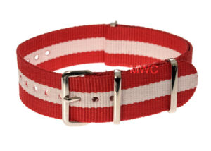 20mm Red and White NATO Strap