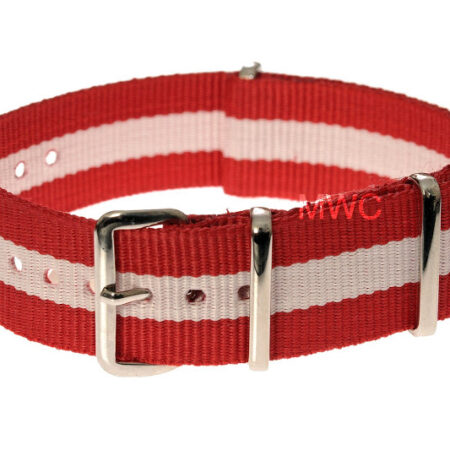 20mm Red and White NATO Strap