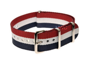 20mm Blue, White and Red NATO Strap