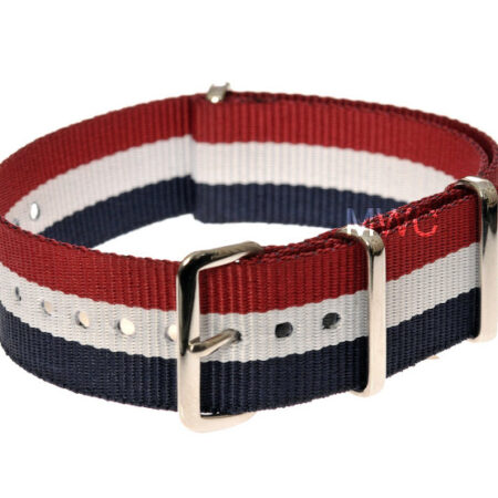 20mm Blue, White and Red NATO Strap