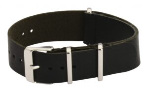 18mm Black Leather NATO Strap