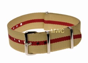 18mm Sand and Red NATO Strap