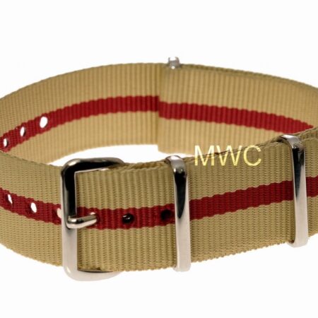 18mm Sand and Red NATO Strap