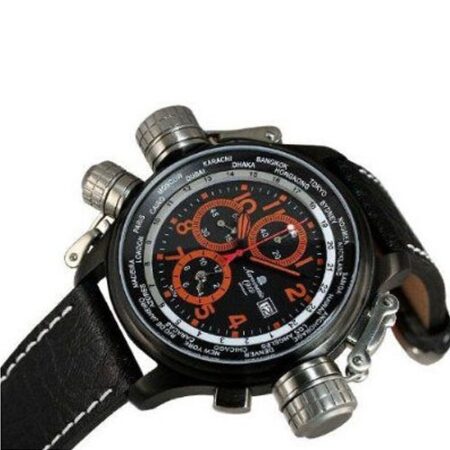 Aeromatic 1912 A1349 47mm Pilot Alarm Chronograph and World City Scale