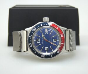 Vostok Amphibia Mod Watch (Mod 30- silver blue)