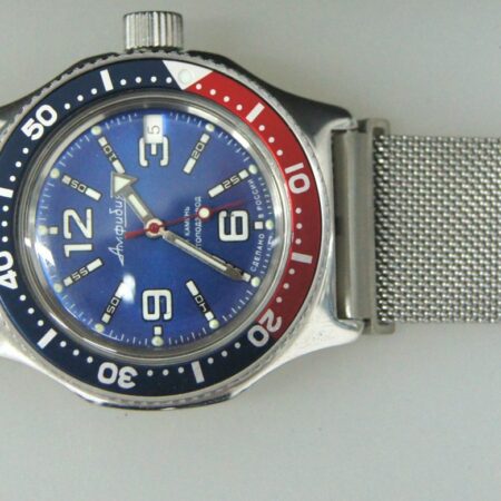 Vostok Amphibia Mod Watch (Mod 30- silver blue)