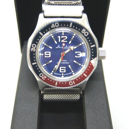 Vostok Amphibia Mod Watch (Mod 30- silver blue)