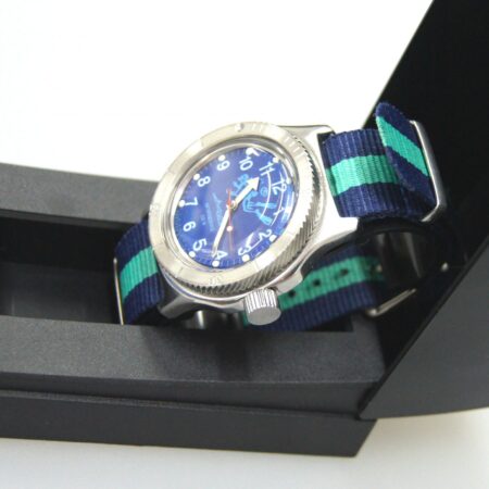 Vostok Amphibia Mod Watch (Mod 34 - blue scuba dude)