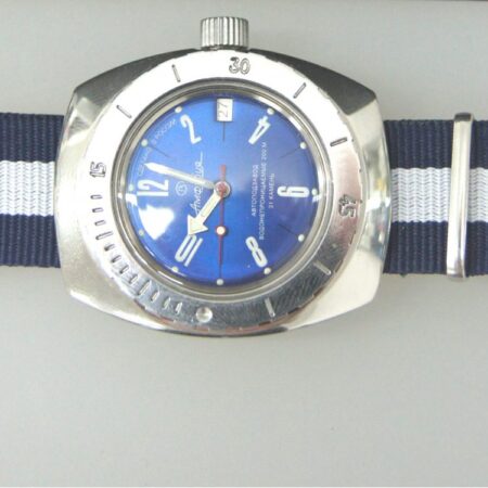 Vostok Amphibia Mod Watch (Mod 36 - blue&white )