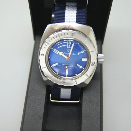 Vostok Amphibia Mod Watch (Mod 36 - blue&white )