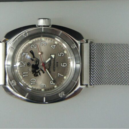 Vostok Amphibia Mod Watch (Mod 39 - silver scuba dude)