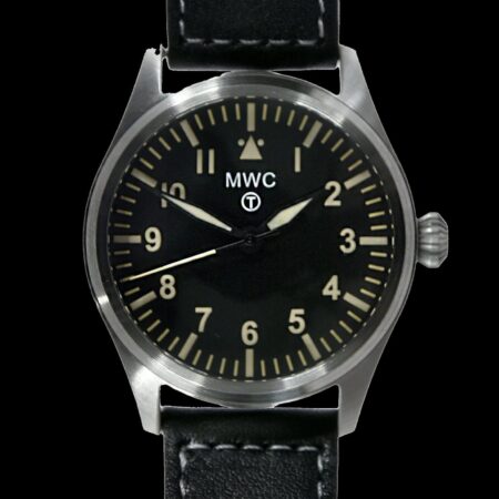 MWC Classic 40mm Stainless Steel Aviator Watch with Hybrid Movement and 100m Water Resistance